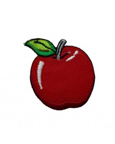 Application Patch Patch Thermoadesa Feuille verte pomme rouge 2,5 cm