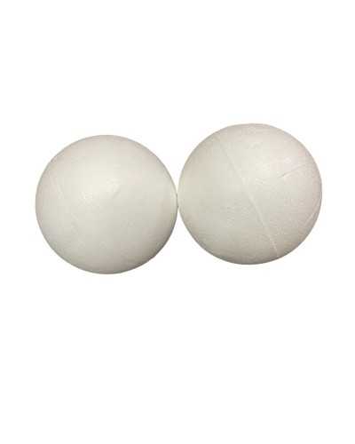 Polystyrene 2 pieces decorate ball ball 70 mm
