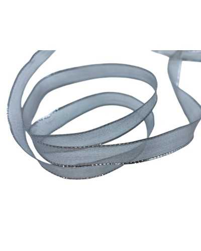 2 mt trimmance christmas ribbon silver lurex semitransparent high 15 mm high