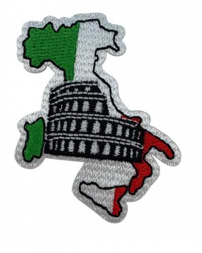 Thermoadesive application Patch Embroidery Italy Tricolore Colosseum 6x4.5 cm