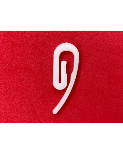 30 Pz Gancio Papera Proboscide Arricciatenda Plastica Bianco 32x11 Mm
