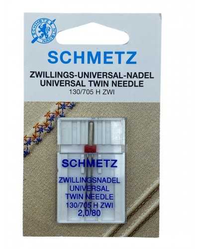 Twin aiguilles Schmetz Machine à coudre Schmetz 130/705 H ZWI 2.0 / 80
