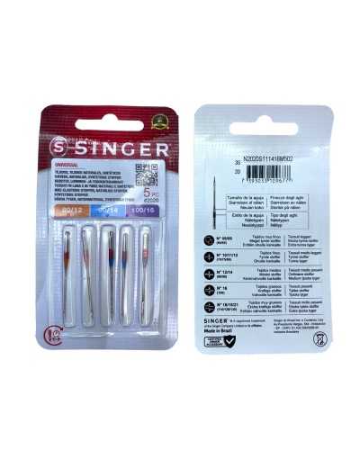 5 needle blisters singer 2020 822 130 / 705h, 80/11 measures, 90/14, 100/16