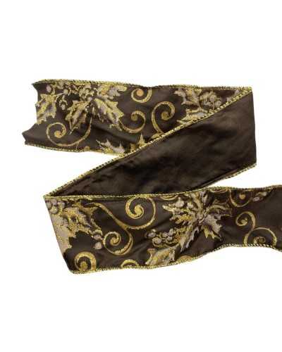 Tubes de Noël Tondeuses Brown Satin Star Noël Lamè Lurex High 6cm