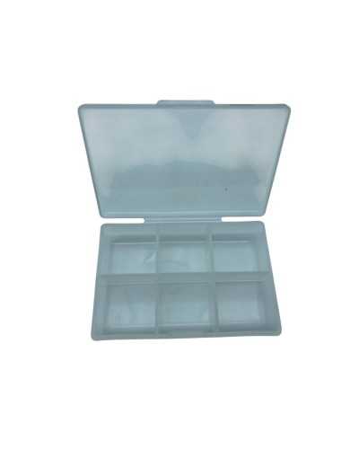 Caja 6 compartimentos de plástico transparentes 8.5x6 h-2 cm