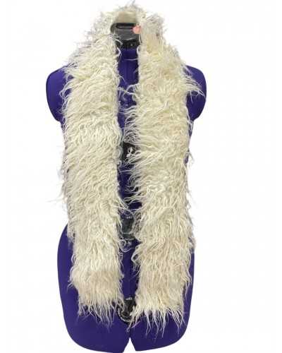 Recortes de costura Aplicación Cuello Edge Franja de borde Ecológico Piel Mongolia Crema 160x12 cm
