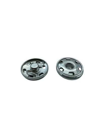 2 Couples Automatic Bottom Pressure Steel Sewing Silver 2.3 Cm Lineate Mis.36