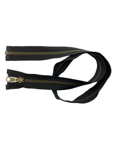 Old Burnished Gold Metal Metal Hinge 70 Cm Divisible Chain No.5 with 1 Slider Polycotton Tape