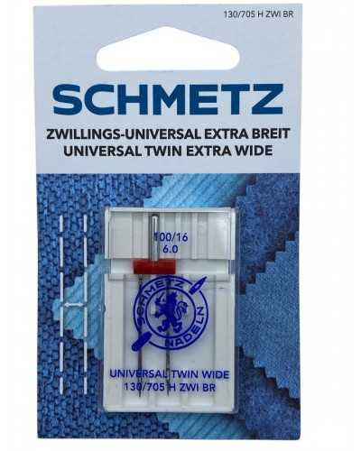 Twin Agujas Schmetz 130/705 H ZWI BR 6.0 / 100 - Extra Largo