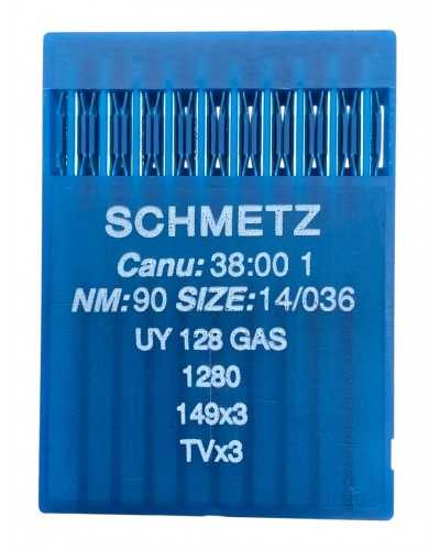10 Needles Schmetz Canu 38:00 1 Nm 90/14 UY128GAS - For machines Solid sewing industrial
