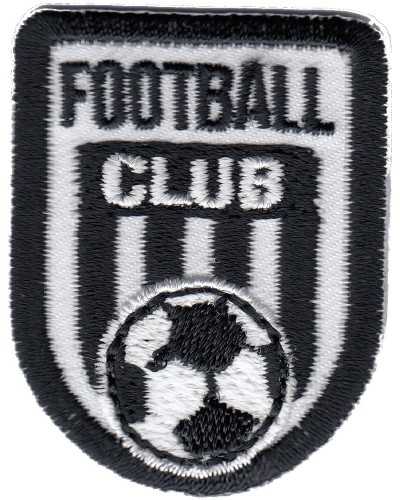 Heat-Adhesive Patch Football Club Embroidery White 33x45 mm