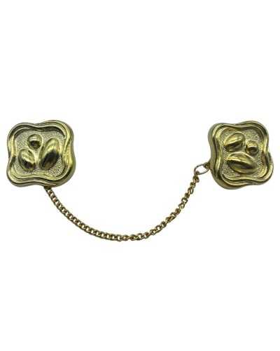 Buttons alamaro for sacred muzzle with chain and carabiner with glossy gold resin