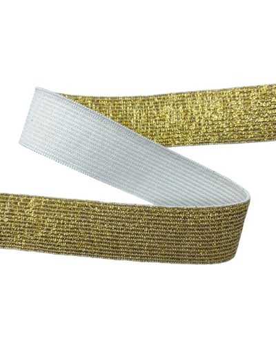 Gallone garnitures élastiques ruban d'or lurex 2,5 cm de hauteur