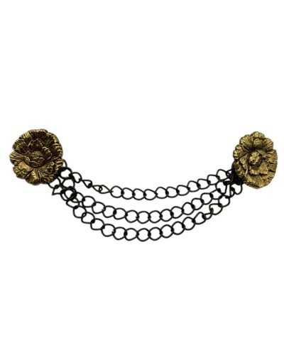 Button 2 cm alamaro with three chains Dark gold metal lineate 32 for Mozzetta and religious clothes