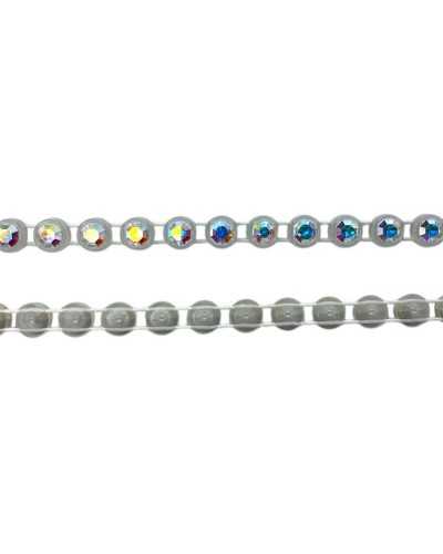 50 cm Juwelassen mit transparenten borealen Strasssteinen 5 mm - Qualität Oktant Premium