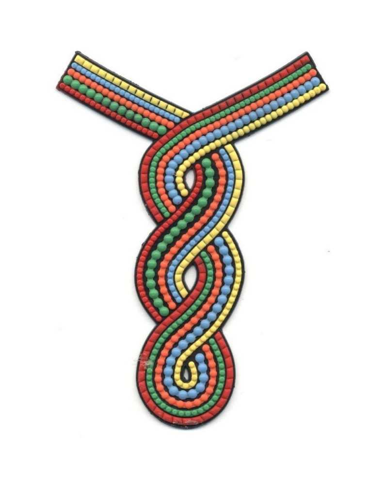 Applicazione patch etnica termoadesiva gomma silicone colorata 10,5x7 cm