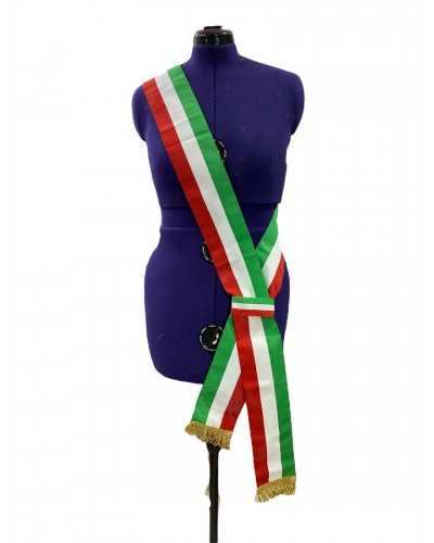 Rango de auditor de tricolor ajustable con nudo deslizante con flecos 100 mm x 2.25m Tela italiana