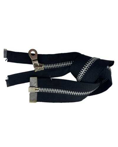 Zip zip zip zip black chain 6 mm silver metal divisible 36 cm