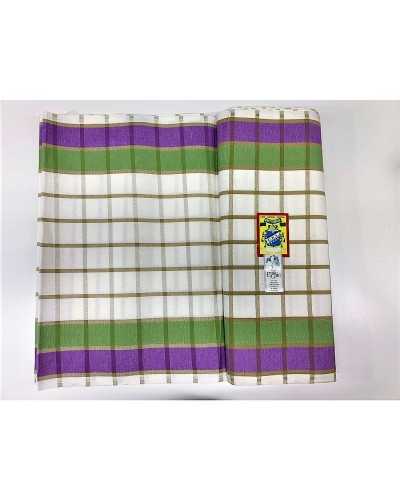 Yarn-dyed Scottish linen blend tea towel 60 cm high