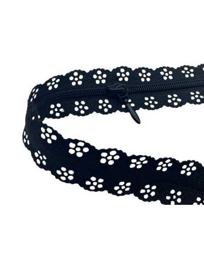 Sangallo Black Lace Footage-Scharnier - 50 cm mit 1 Cursor