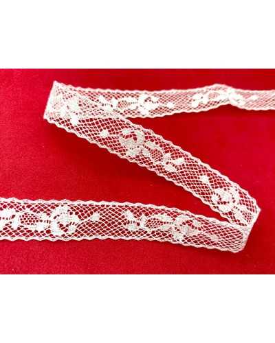 Lace Lace Trimmings Embroidery VALENCIENNES WHITE SYPLEZE PURE COTTON 12 mm high