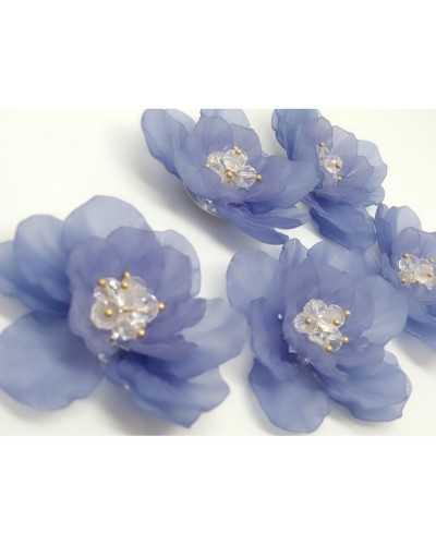 Application fleur en résine pour coudre pierres et perles 6x6 cm