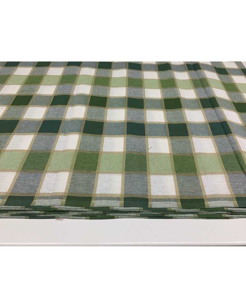 Dolomit-Tischdecke mit gedrehten Karos, gefärbt aus Garn, 140 cm hoch