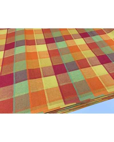 Dolomit-Tischdecke mit gedrehten Karos, gefärbt aus Garn, 140 cm hoch