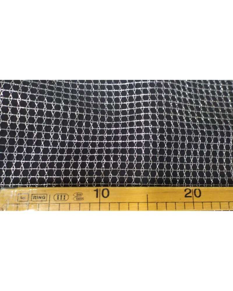 Tissu Tulle Trame Argent Lurex Filet 150 cm de haut