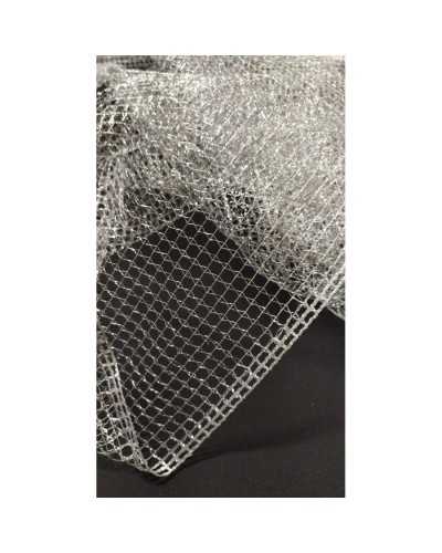 Tulle Fabric Weft Silver Lurex Net 150 cm high