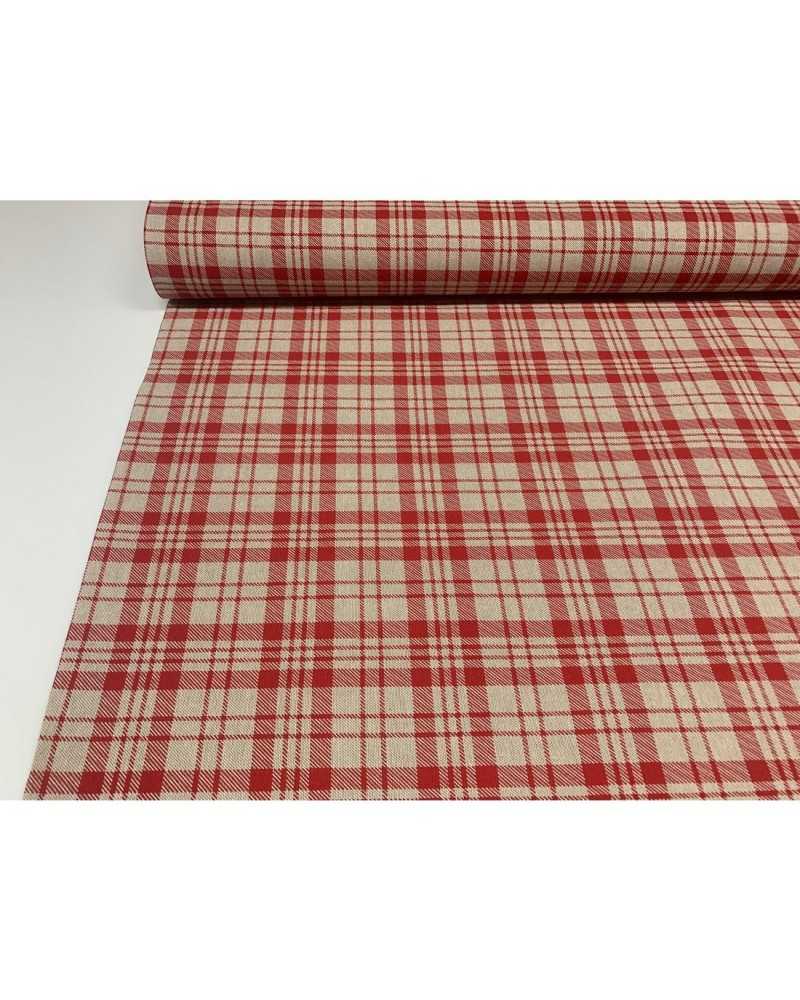 50 cm Panama Fabric Upholstery Printed Scottish red shabby high 280 cm