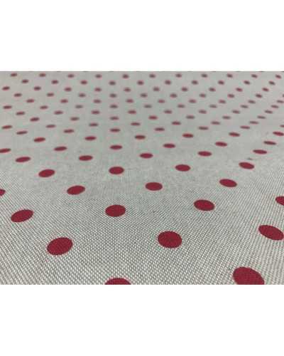 50 cm Panama-Stoffpolsterung, bedruckt mit roten Shabby-Punkten, 280 cm hoch