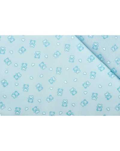 50 cm Piquet Millerighe trendiger bedruckter Teddybär und kleines Herz, 150 cm hoch