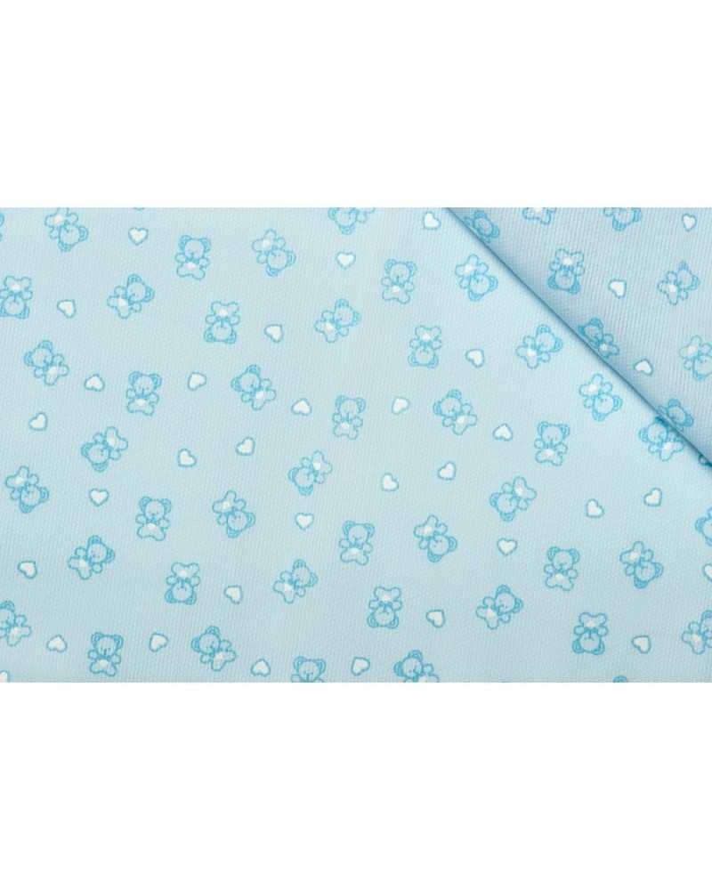 50 cm Piquet Millerighe trendiger bedruckter Teddybär und kleines Herz, 150 cm hoch