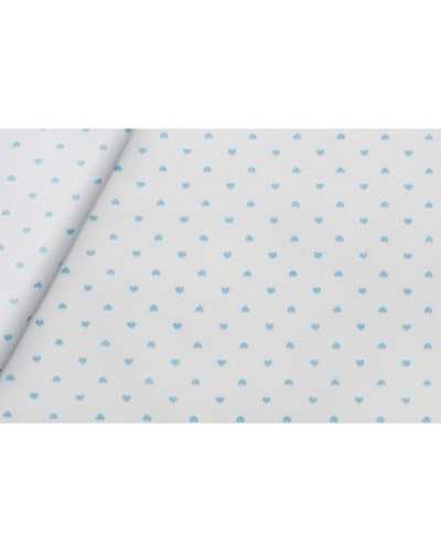 50 cm Piquet Millerighi trendy printed Little heart colored white background 150 cm high