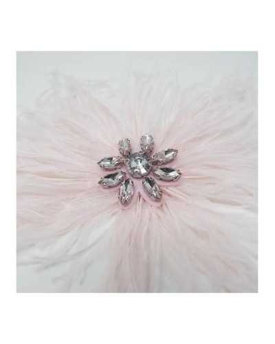 Fashion application ostrich feathers with rhinestone flower shape