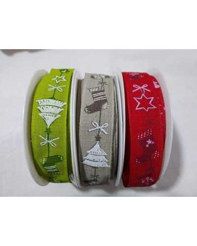 Trimmings Ribbon Christmas Star Stocking Bow Tree 25 Mm High
