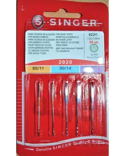 Agujas maquina coser Singer 2020 tejidos algodon 822r