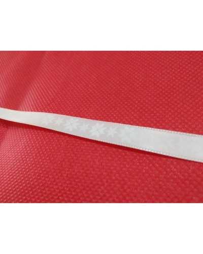 Passamaneria Nastro Natale Raso Stella Fiocco Neve Ghiaccio Alto Mm 10