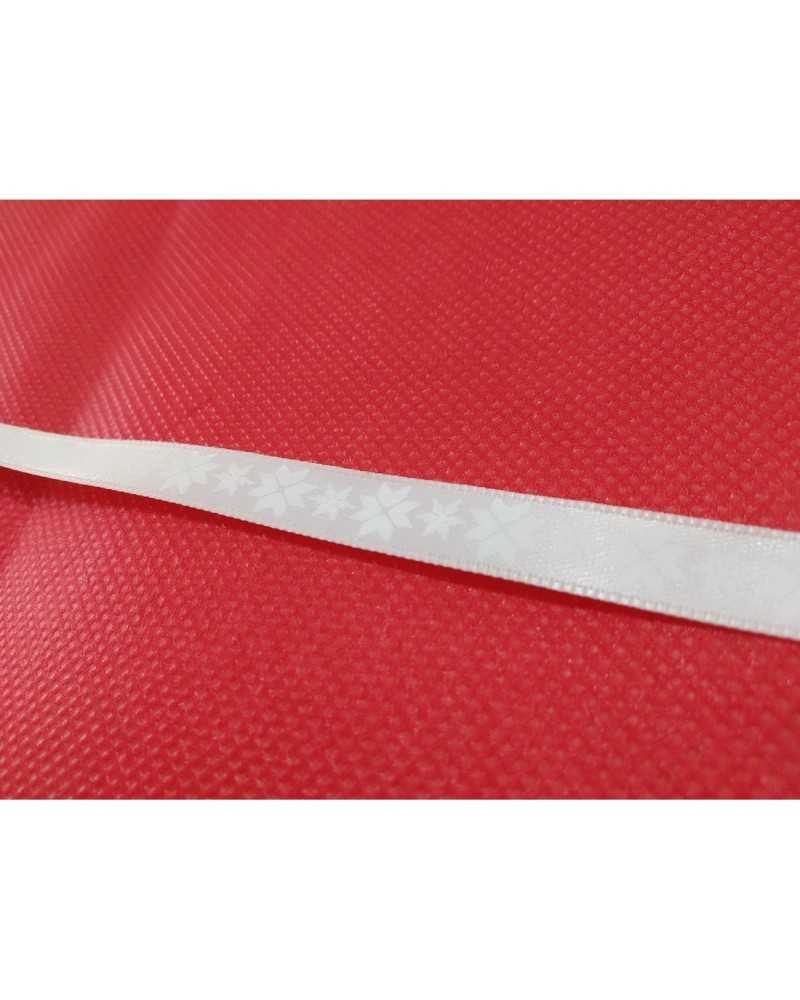 Weihnachtsbandbesatz, Satin, Stern, Schneeflocke, Eis, hoch, 10 mm