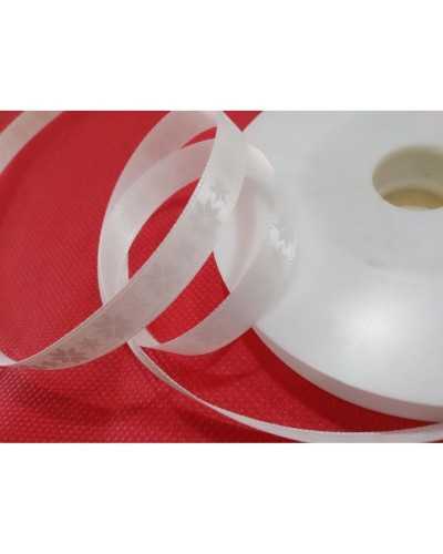 Ruban De Noël Passementerie Satin Étoile Flocon De Neige Glace Haut Mm 10