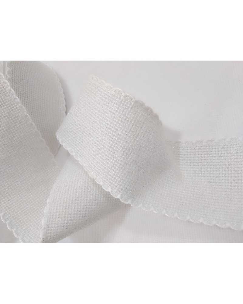 Ruban Bordure Aida Lurex Point De Croix 55 Trous 5 Cm De Haut