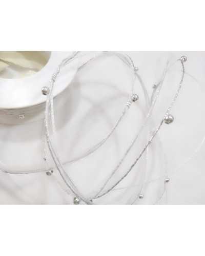 Ruban de Noël Passementerie Argent Perle Fil Cordon 5 Mm De Haut