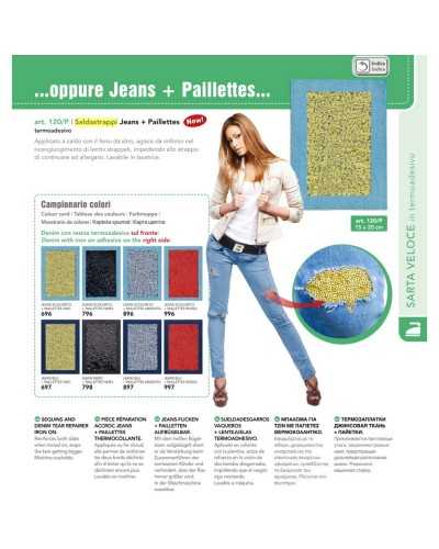 Black Jeans Strap Sealer + Thermoadhesive Sequins Cm 15x20