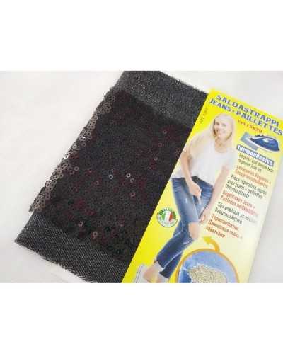 Black Jeans Strap Sealer + Thermoadhesive Sequins Cm 15x20