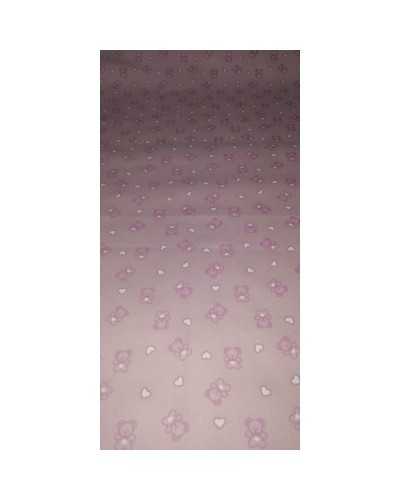 50 cm Piquet Millerighe trendiger bedruckter Teddybär und kleines Herz, 150 cm hoch