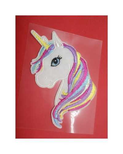 Aplicación Parche Termoadhesivo Bordado Cabeza Unicornio Cm 5x7
