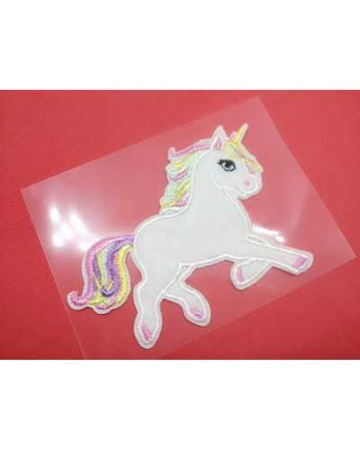 Unicorno Patch Applicazione Adesiva Termoadesiva Ricamata Mm 70x55