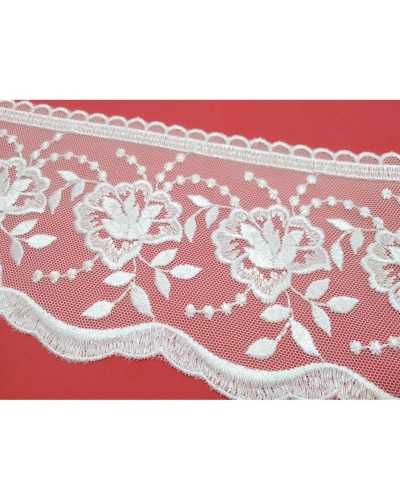 Tulle Embroidered Lace Flowers Scalloped High 11 Cm.