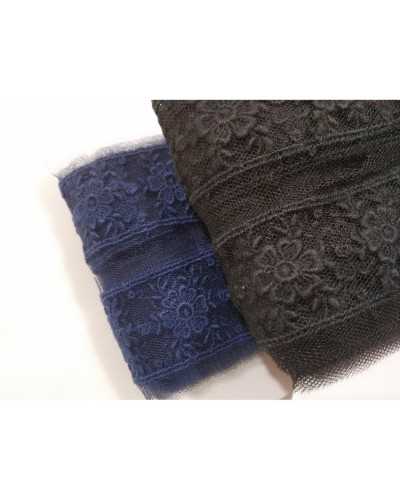 Lace Partition Border in Tulle Dis. Flowers 3 cm high